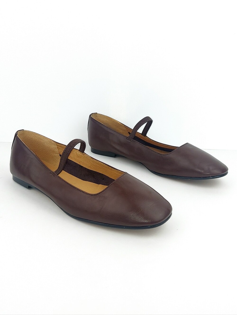 Madewell Greta Mary Jane Ballet Flats Brown Leather 7.5